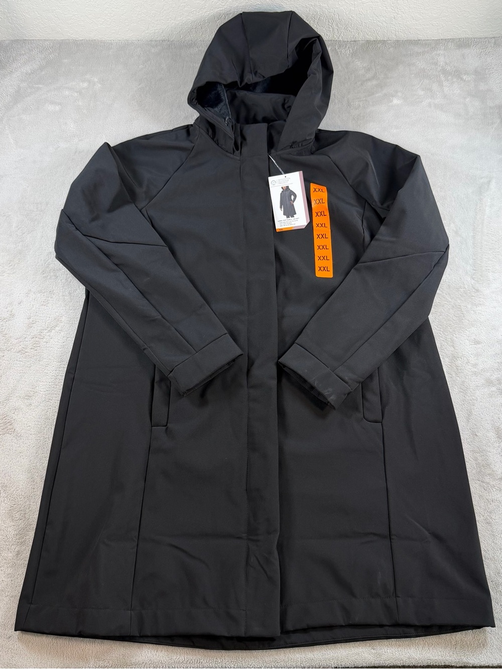 Mondetta Outdoor Project Womens Long Softshell Jacket Black XXL Cozy Fleece Coat